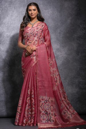 Pure Linen Zari Pattern Casual Saree