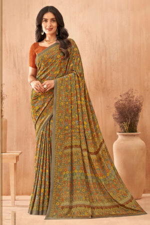 Crepe Silk Uniform Saree